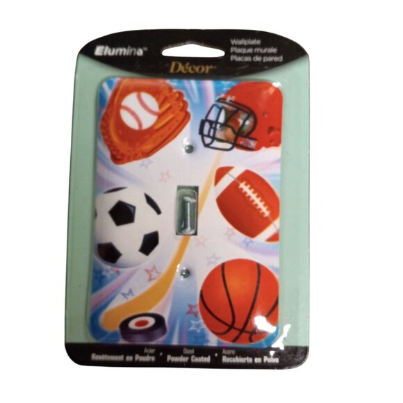 Elumina Décor Sports Themed Single Toggle Light Switch Cover Wall Plate NEW - Picture 1 of 3